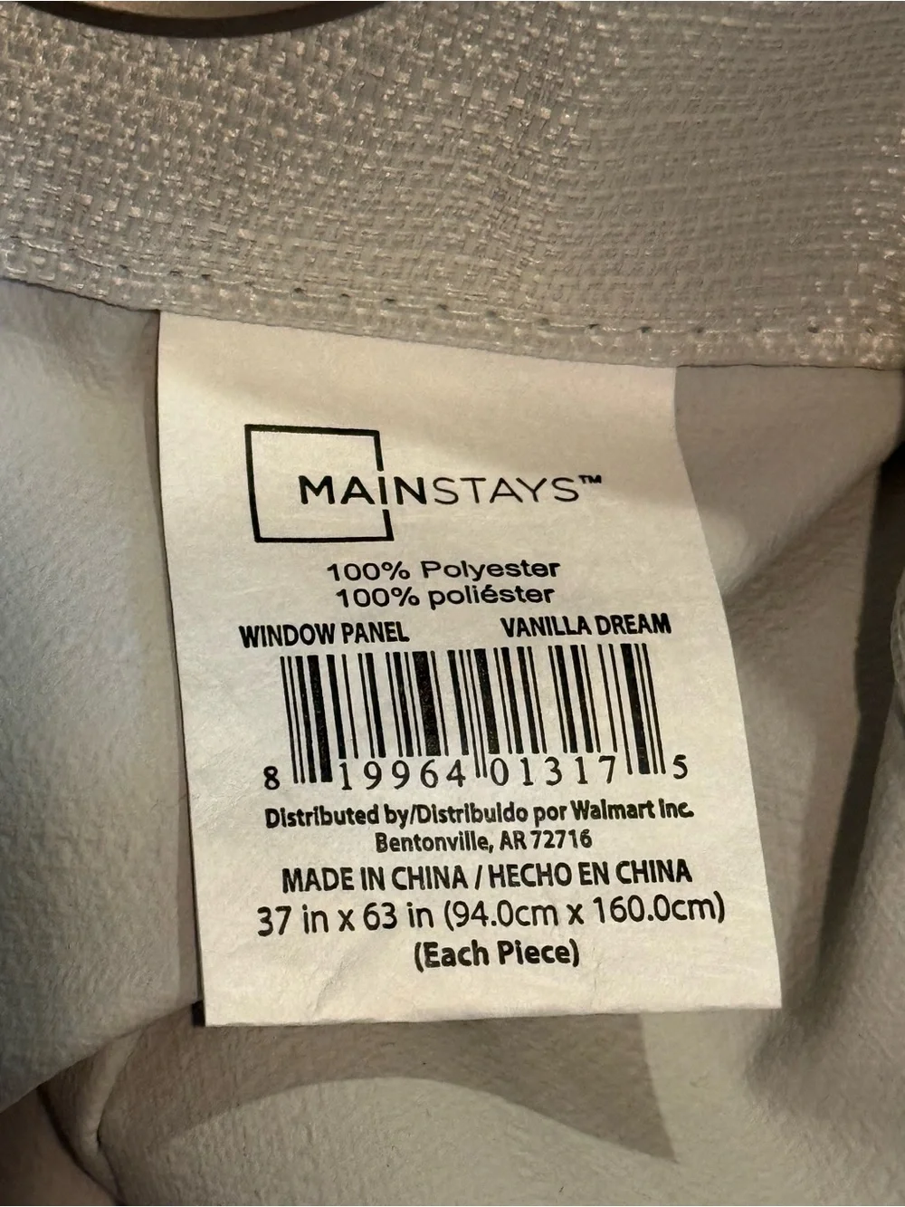 Mainstays Vanilla Dream Blackout Curtains Set 2 Panels 37x63 Ivory Grommet